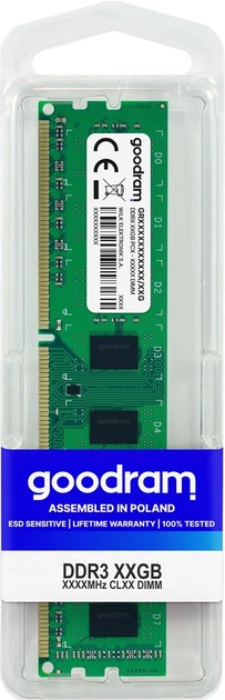 Оперативна пам'ять Goodram DDR3-1600 8192MB PC3-12800 (GR1600D364L11/8G) - Фото 3 Оперативна пам'ять Goodram DDR3-1600 8192MB PC3-12800 (GR1600D364L11/8G) - зображення 3