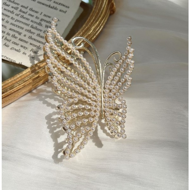 Крабик для волосся метелик з перлами "Butterfly Pearls", золото ...