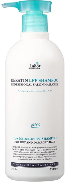 Акція на Кератиновий безсульфатний шампунь La'dor Keratin LPP Shampoo 530 мл від Rozetka