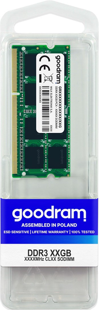 Оперативна пам'ять Goodram SO-DIMM DDR3-1333 4096MB PC3-10600 (GR1333S364L9S/4G) - зображення 1
