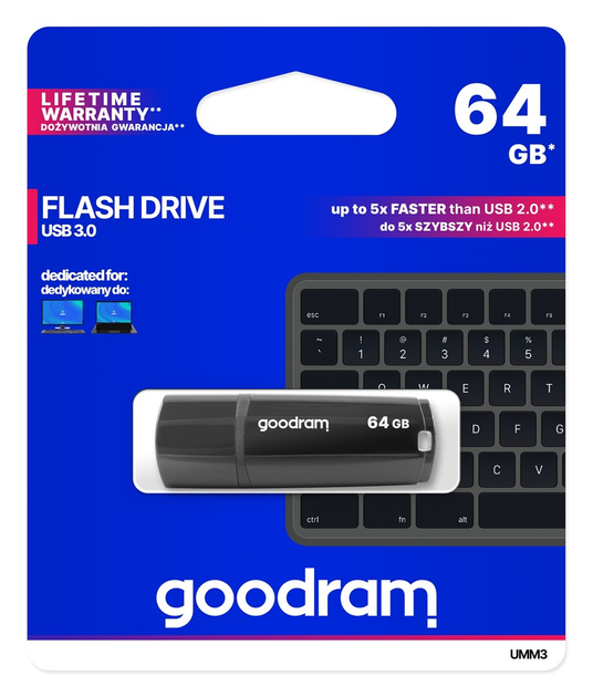 Pendrive Goodram UMM3 64GB Black (UMM3-0640K0R11) - obraz 2