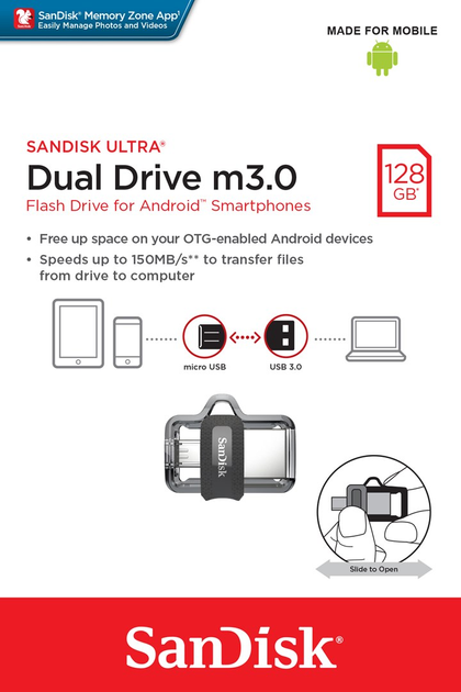 Pendrive SanDisk Ultra Dual 128GB USB 3.0 OTG (SDDD3-128G-G46) - obraz 2