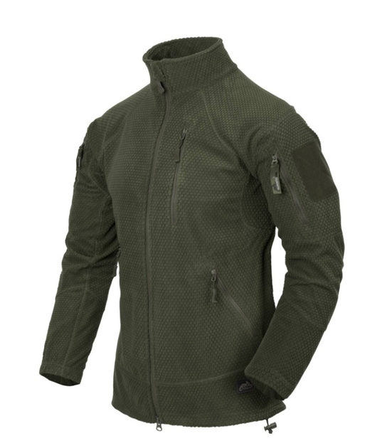 Кофта Alpha Tactical Jacket - Grid Fleece Helikon-Tex Olive Green 3XL Тактическая мужская - изображение 1