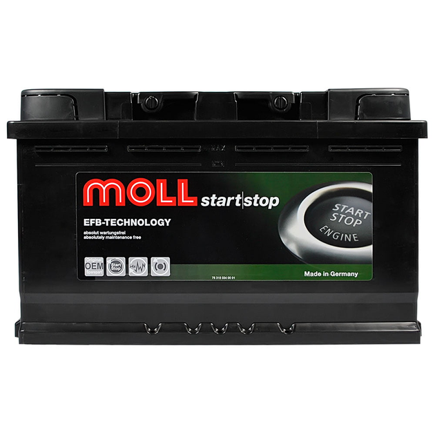 Автомобільний акумулято MOLL EFB 75Ah 760A R+ - изображение 1