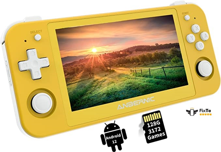 ANBERNIC RG505　イエロー Игровая приставка портативная ретро консоль Anbernic RG505