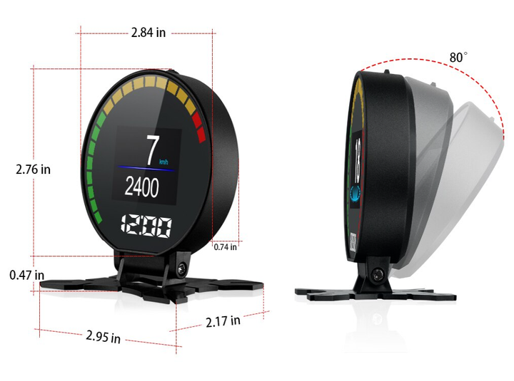 Бортовий комп'ютер OBD2 HUD P15 - зображення 8