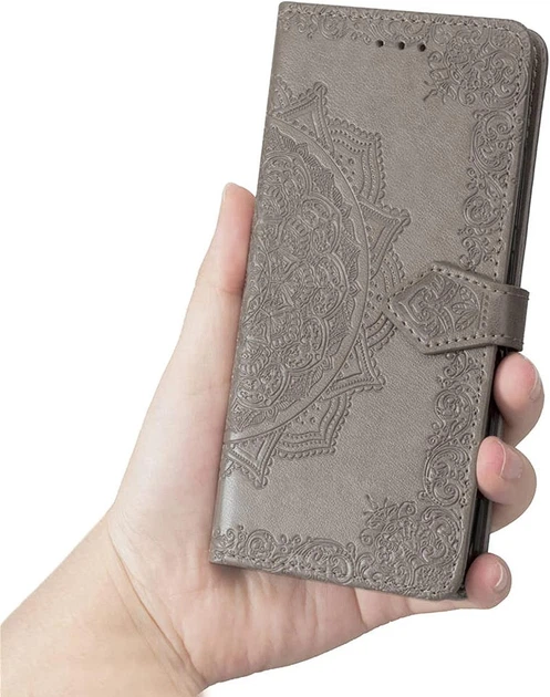 Чохол Vintage для iPhone X книжка з візерунком шкіра PU сірий - Фото 6 Чохол Vintage для iPhone X книжка з візерунком шкіра PU сірий - зображення 6