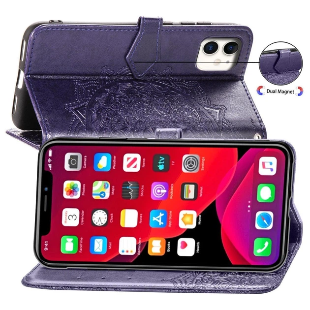 Чехол Vintage для Iphone 11 книжка кожа PU с визитницей фиолетовый - изображение 6