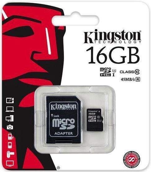 Карта памяти Kingston microSDHC/microSDXC class 10 UHS-I SD adapter 16Gb - изображение 2