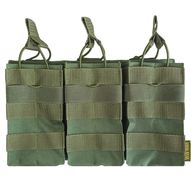 Підсумок під 3 магазини АК/М16 CORDURA OLIVE MOLLE відкритий олива Win War 00097 - зображення 1