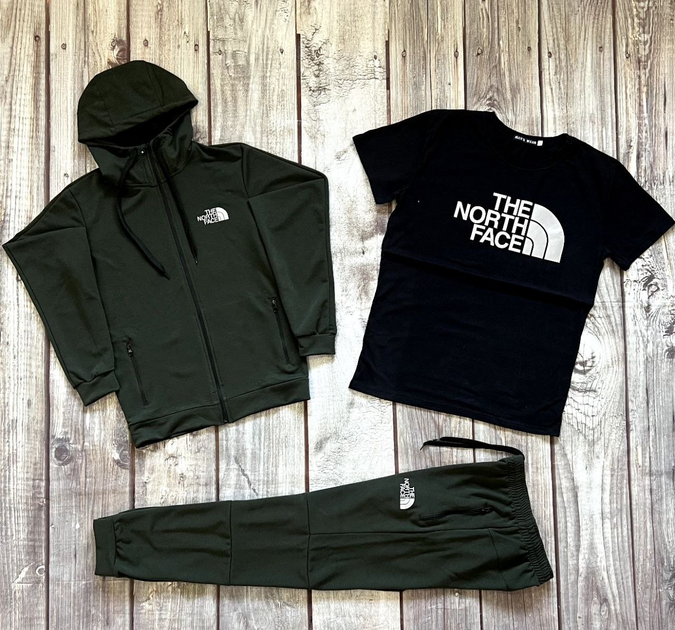 Чоловічий спортивний костюм та футболка The North Face Хакі М ...