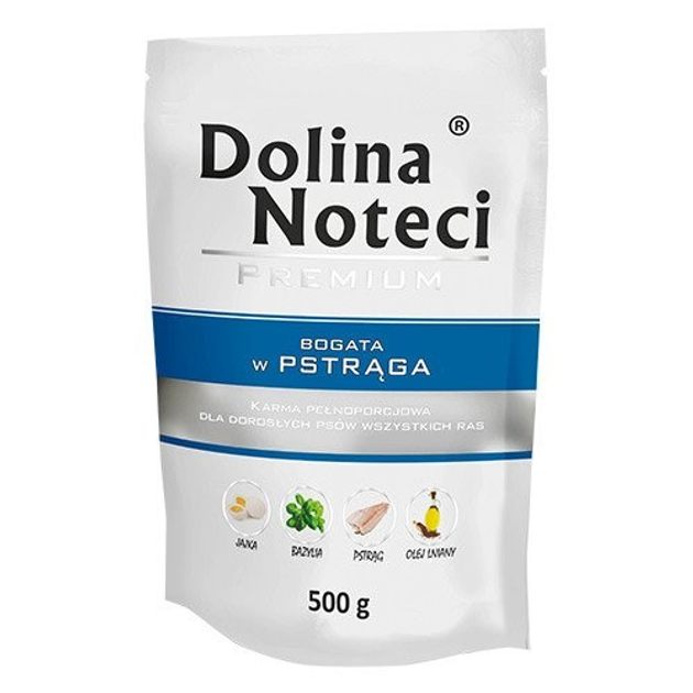 Mokra karma dla psów Dolina Noteci Premium z pstrągiem 500 g (5902921300854) - obraz 1