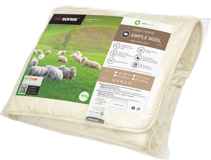 Одеяло Sonex демисезонное полуторное 140x205 шерсть SimpleWool (SO102375) - Фото 8 Одеяло Sonex демисезонное полуторное 140x205 шерсть SimpleWool (SO102375) - изображение 8