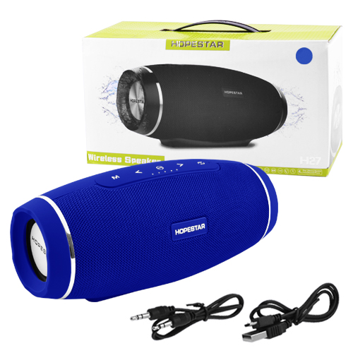 Портативная колонка HOPESTAR H27, Bluetooth, радио, PowerBank, speakerphone, синий - изображение 6