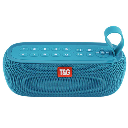 Портативная колонка TG177, Bluetooth, радио, Power Bank, часы, speakerphone, аквамарин - изображение 2