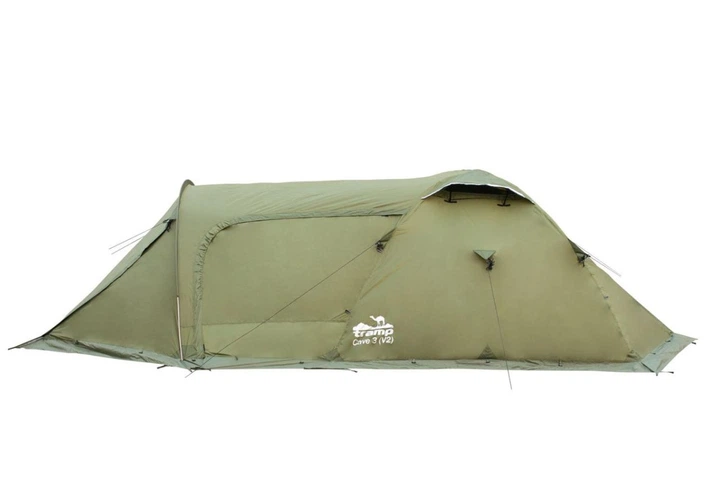 Палатка трехместная Tramp Cave 3 TRT-021-green 490х220х130 см - Фото 5 Палатка трехместная Tramp Cave 3 TRT-021-green 490х220х130 см - изображение 5