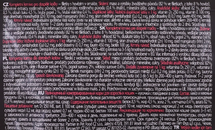 Mokra karma dla dorosłych kotów - fileciki z wołowiną w sosie /Fitmin For Life saszetka 85g (8595237015160) - obraz 2