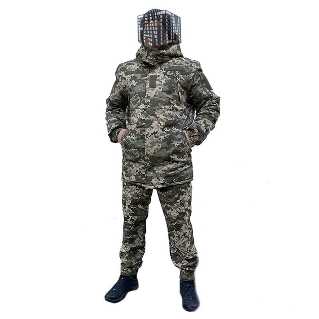 Куртка зимняя флисовая Бушлат Софтшелл водонепроницаемая 60 Пиксель армейская военная тактическая - изображение 1