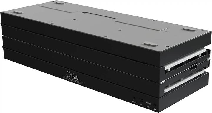 Портативный складной USB-MIDI-контроллер цифрового пианино с 88 клавишами ручной клади с аккумуляторной батареей. Цвет - Черный - изображение 2