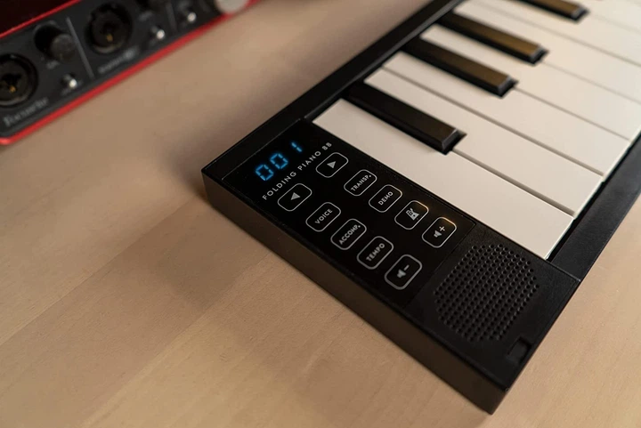 Портативный складной USB-MIDI-контроллер цифрового пианино с 88 клавишами ручной клади с аккумуляторной батареей. Цвет - Черный - изображение 6
