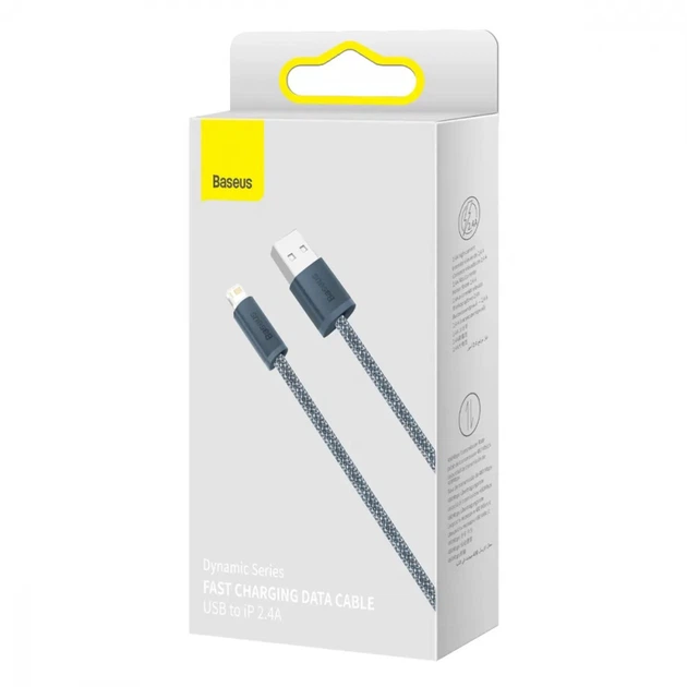 Кабель для зарядки Baseus CALD000416 Dynamic Series Fast Charging USB to Lightning 2.4A, 1 м, Slate Gray - Фото 6 Кабель для зарядки Baseus CALD000416 Dynamic Series Fast Charging USB to Lightning 2.4A, 1 м, Slate Gray - зображення 6