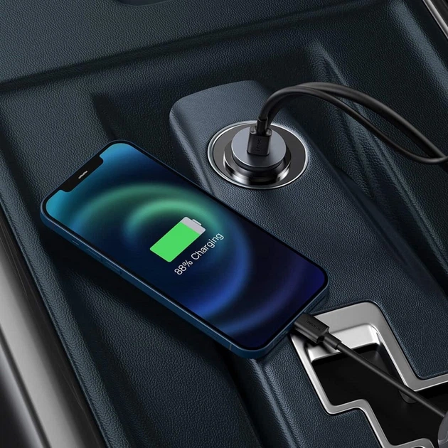 Автомобільний зарядний пристрій Baseus Share Together PPS multi-port Fast charging with extension cord 120W 2U+2C Gray (CCBT-A0G) - Фото 7 Автомобільний зарядний пристрій Baseus Share Together PPS multi-port Fast charging with extension cord 120W 2U+2C Gray (CCBT-A0G) - изображение 7