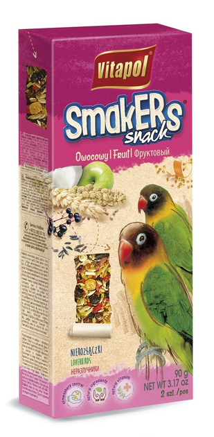 Снек для папуг VITAPOL Smakers фляга з фруктами 2 шт (5904479026088) - зображення 1