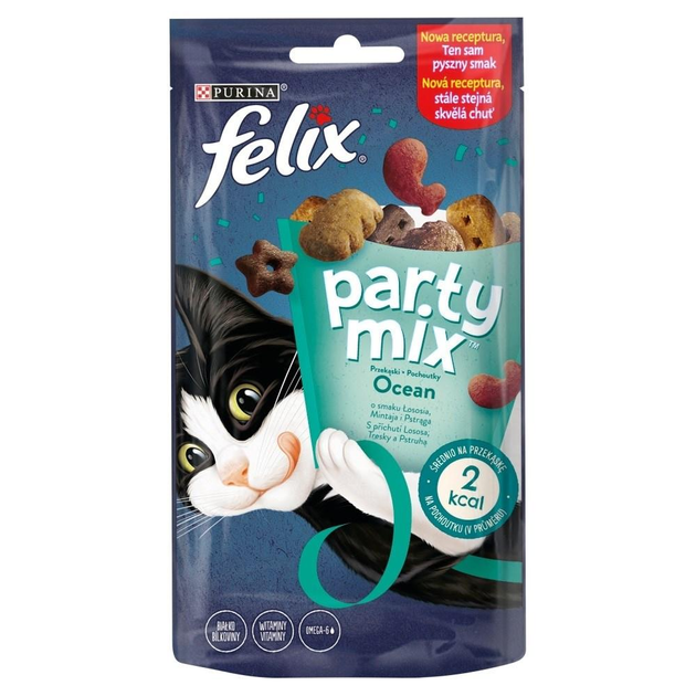 Ласощі для дорослих кішок Purina Felix Party Mix Ocean зі смаком лосося, форелі 60 г (7613034119841) - зображення 1