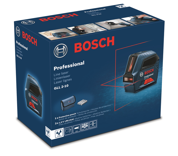 Лазерний рівень (нівелір) Bosch Professional GLL 2-10, сумка, 3 акум. 1.5 В, різьба кріплення 1/4, 5/8, робоча відстань 10 м (0601063L00) - зображення 12