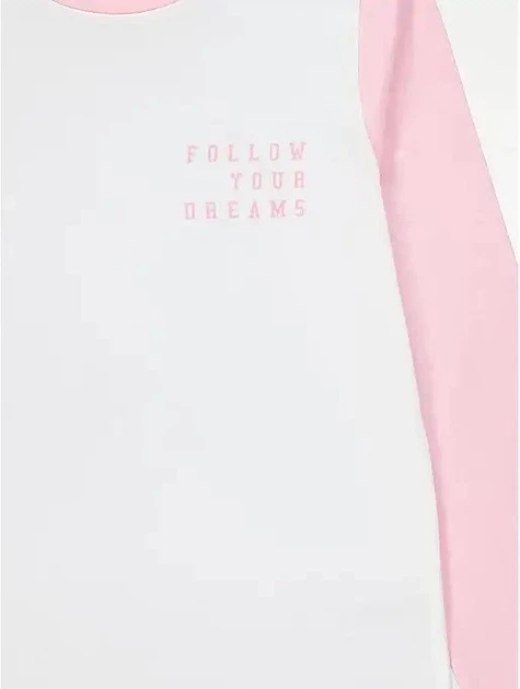 Пижама (кофта+штаны) бело-розовая Follow your Dreams George 122-128см (400091639) - Фото 2 Пижама (кофта+штаны) бело-розовая Follow your Dreams George 122-128см (400091639) - изображение 2