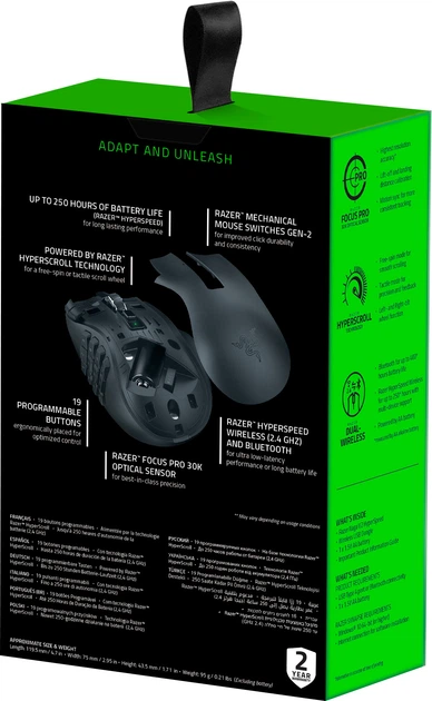 Миша Razer Naga V2 Hyperspeed Bluetooth/Wireless Black (RZ01-03600100-R3G1) - зображення 7
