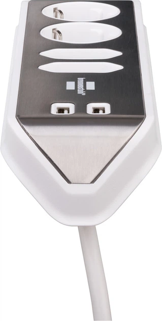 Przedłużacz Brennenstuhl Estilo 4 gniazda 2 porty USB 2 m White (1153590420) - obraz 2