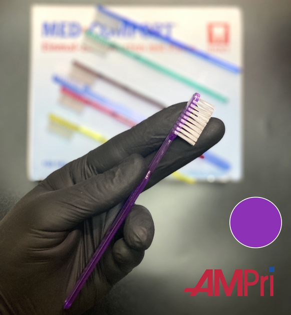 Одноразовая зубная щетка AMPri пропитана зубной пастой, лиловая ...