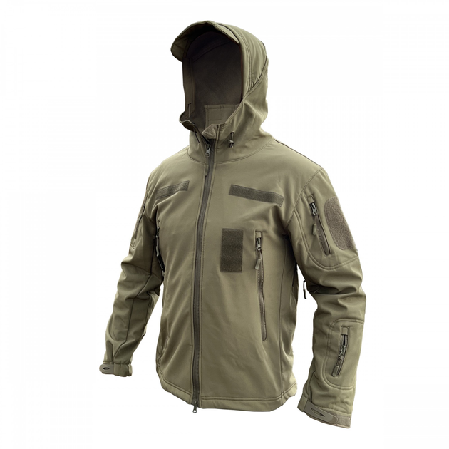 Куртка софтшелл олива тактична куртка Soft Shell непромокальна армійська куртка для військових розмір 3XL - зображення 1