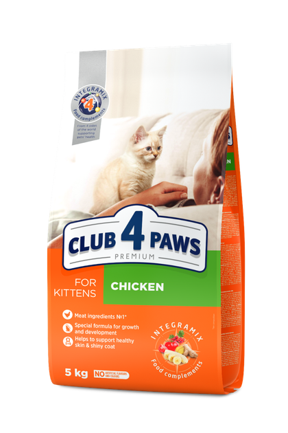 Сухий корм Клуб 4 лапи Club 4 Paws Преміум корм для кошенят 5 кг з куркою - зображення 3