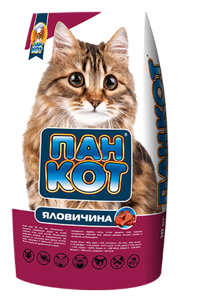 Сухой корм Пан Кот ГОВЯДИНА для взрослых кошек 10 кг - изображение 2