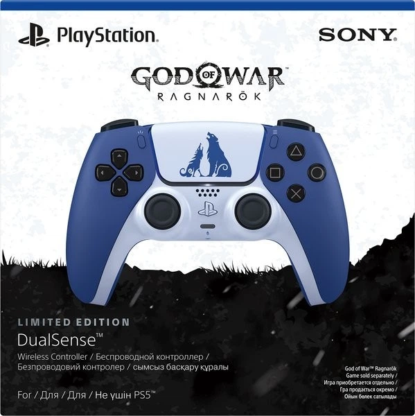 Геймпад Бездротовий Контролер Sony PlayStation (PS5) Limited Edition DualSense God of War Ragnarok Blue-White - зображення 2