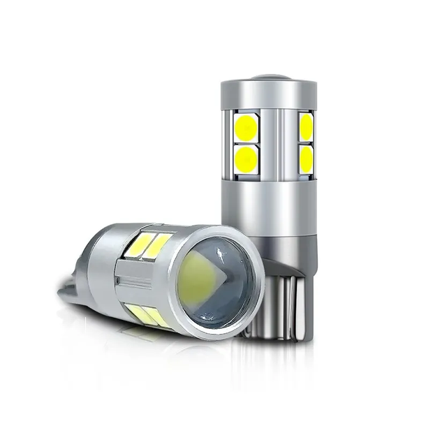 Автолампа светодиодная T10 / W5W, цоколь W2.1x9.5d, 3030 х 9 smd, белый, 12-24 В, обманка, биполярная - изображение 2