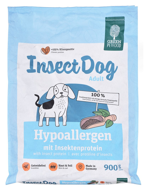 Sucha karma dla dorosłych psów Green Petfood InsectDog Hypoallergen 900 g (4032254748052) - obraz 1