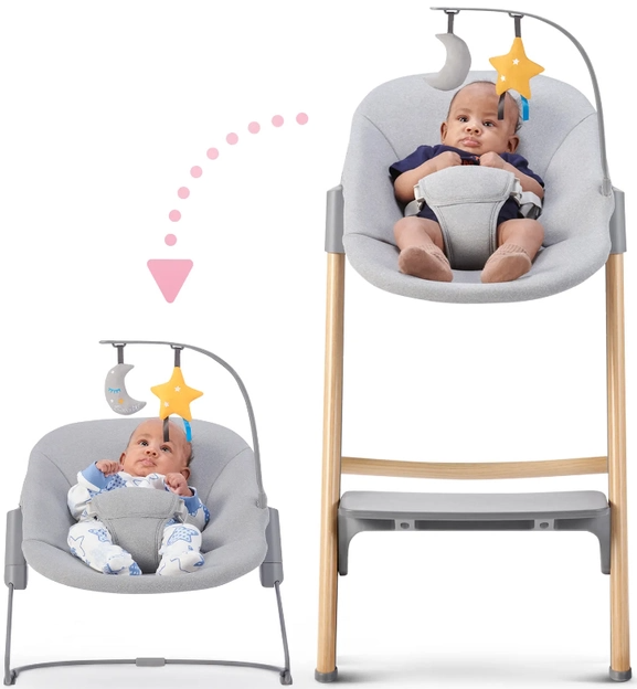 Стільчик для годування із шезлонгом Kinderkraft Igee Calmee Cloudy Grey (KHIGCA00GRY0000) - Фото 4 Стільчик для годування із шезлонгом Kinderkraft Igee Calmee Cloudy Grey (KHIGCA00GRY0000) - зображення 4