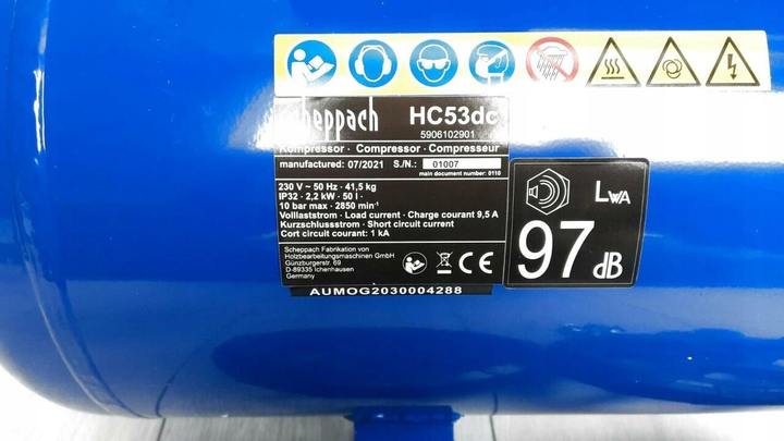 Компрессор высокого давления Scheppach HC53DC (50 л) - изображение 5