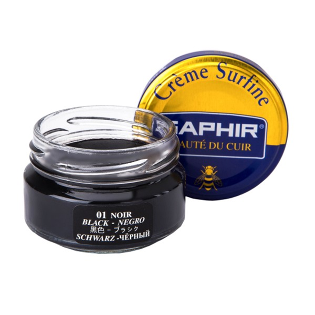 Увлажняющий крем для обуви Saphir Surfine, цвет черный, 50 мл (57658803 ...