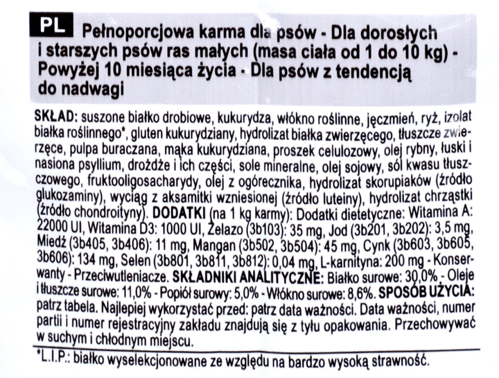 Sucha karma dla psów z nadwagą Royal Canin Mini Light Weight 1kg (3182550894074) (30180101) - obraz 2