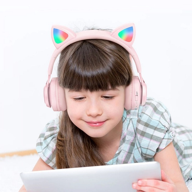 Детские беспроводные наушники с кошачьими ушками HOCO W39 Cat Ear kids ...