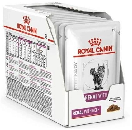 Mokra karma dla kotów z problemami nerek ROYAL CANIN Vet Renal z wołowiną - saszetki 12x85g (9003579000489) - obraz 1
