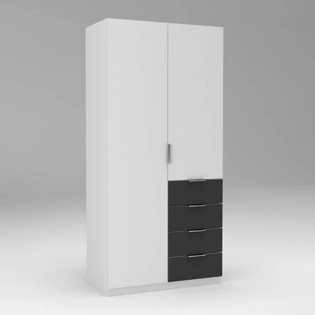 Шкаф Кристал 1 Континент 1000х520х2100 Белый/Антрацит - изображение 3