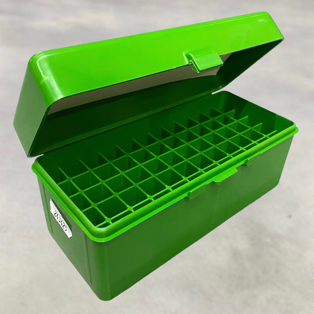 Коробка для патронов MTM RM-60, на 60 патронов кал. 22-250 Rem; 243 Win; 7.62x39, 308 Win и пр. Цвет – зеленый - изображение 1