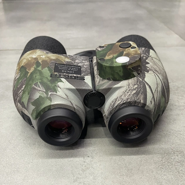 Бінокль SIGETA General 10x50 Camo тактичний всепогодний, з компасом і далекоміром, чохол, камуфляж - Фото 3 Бінокль SIGETA General 10x50 Camo тактичний всепогодний, з компасом і далекоміром, чохол, камуфляж - зображення 3