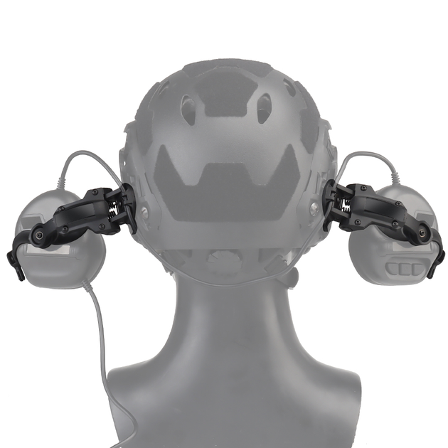 Крепление "чебурашки" адаптер для активных наушников на тактический шлем кронштейн WooSport Черный (1489901) - изображение 2