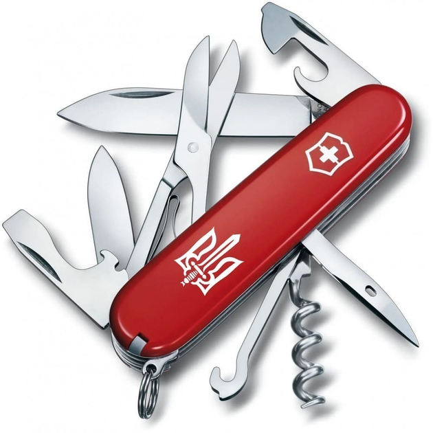 Комплект Ніж Victorinox Climber Ukraine 1.3703_T0300u + Чохол із ліхтариком Police - зображення 2